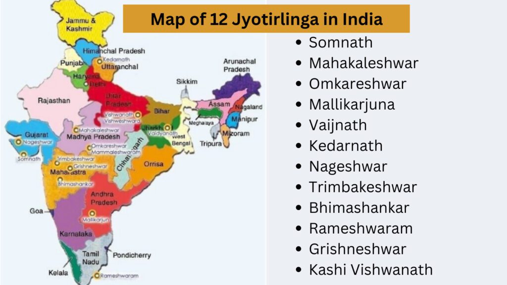 12 Jyotirlinga Map in India