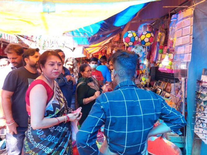 bargaining at local shops in India