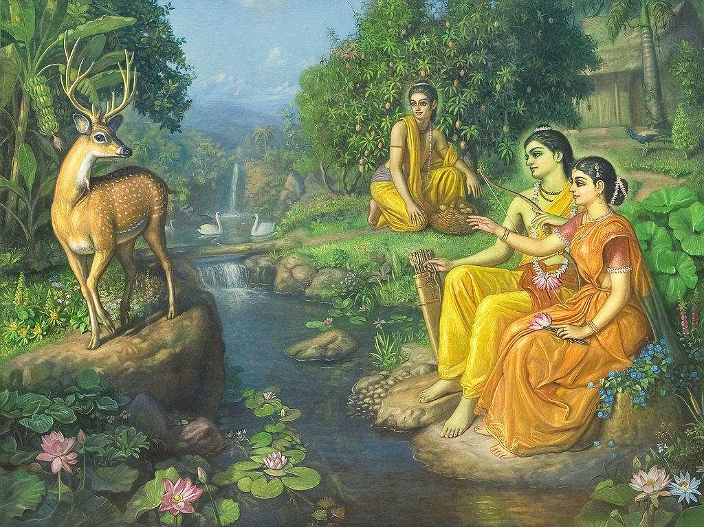 Rama and Lakshmana in search of Sita