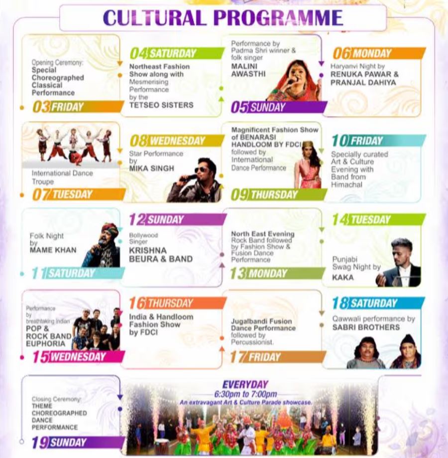 Surajkund Mela program list 2024