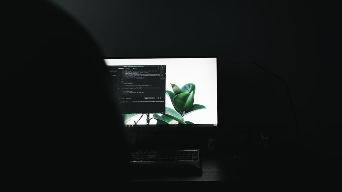 flat screen monitor turned-on